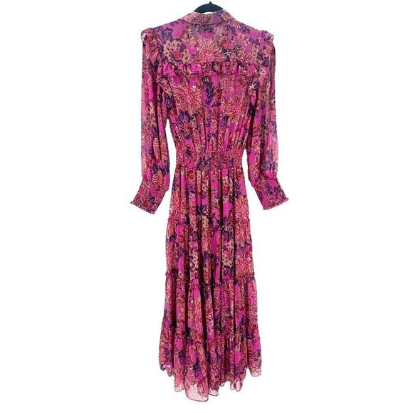 Misa Marjan Floral-print Blouson Sleeve Maxi Dress in Chiffon Size XS NWOT - Picture 8 of 11